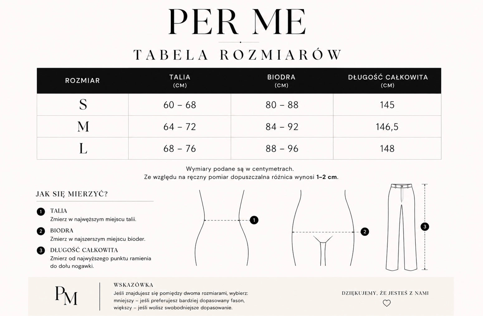 Tabela rozmiarów HALTER MONACO Chocolate Brown - kombinezon brązowy