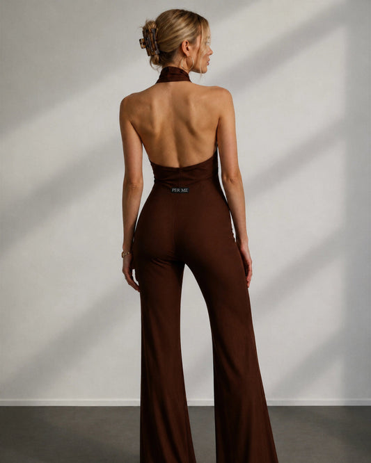 HALTER MONACO Chocolate Brown - kombinezon brązowy