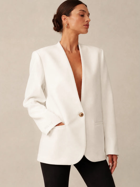 BIANCA BLAZER - biała marynarka oversize vintage