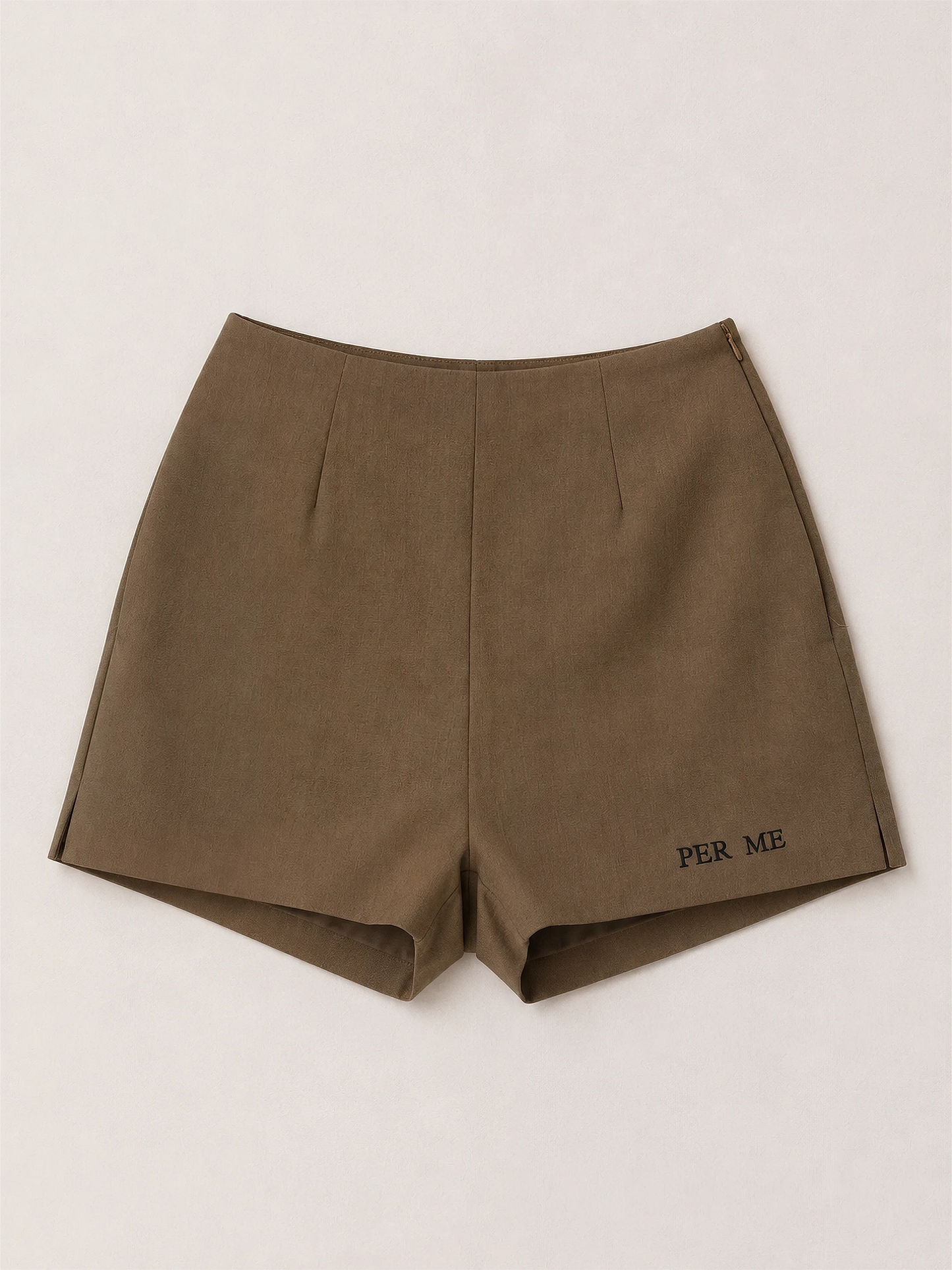 VERA SET Taupe - khaki set - bezrękawnik x spodenki z haftami