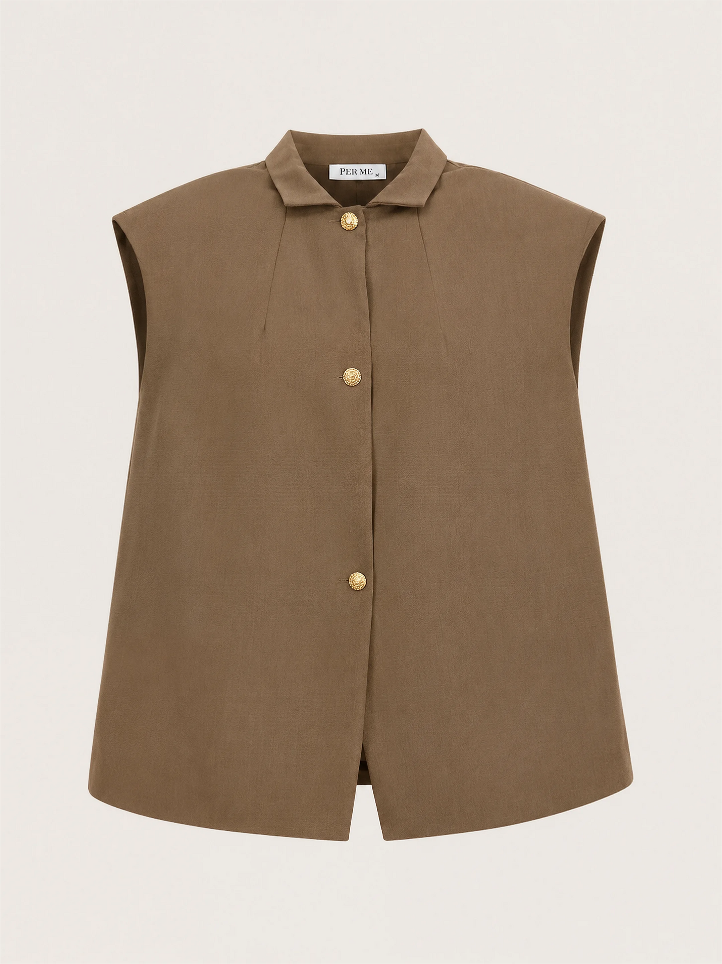 VERA SET Taupe - khaki set - bezrękawnik x spodenki z haftami